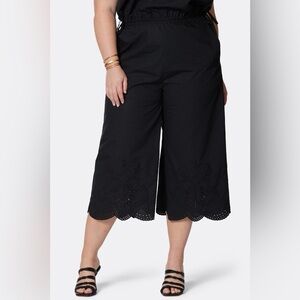 Joie Florence Cropped Cotton Pants in Caviar Black Sz 2X A0309 B4